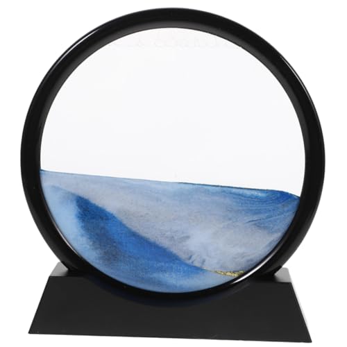 FUNOMOCYA Decoración de Arena Movimiento con Marco Negro de Artístico para Hogar y Oficina Dinámica de Paisaje Relajante