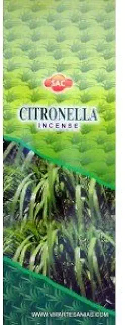 Encens Anti-Moustique Citronnelle - 6 Paquets de 20 Bâtons