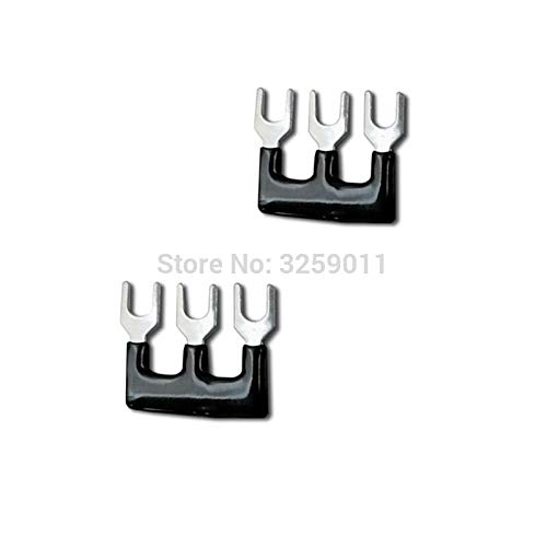 Gimax 50PCS TB2503 3 Positions 25A Wire Connector Pre Insulated Fork Type Barrier Spades Terminal Strip Jumper Block red - (Color: Red)