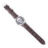 TOPPERFUN Reloj de Calavera para Hombre Esfera Grande Correa Ajustable Marrón Diseño de Esqueleto para Halloween y Uso Estudiantil Reloj Analógico Unisex para Fiestas Temáticas