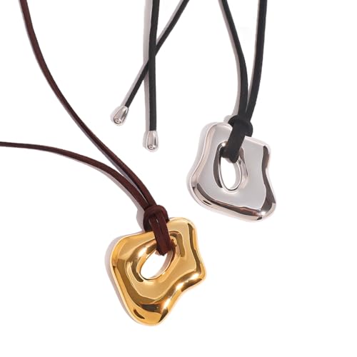 Black Cord Necklaces for Women And Men Leather Pendant Necklace Black Cord Statement Necklaces Trendy for Her