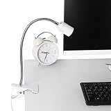 Semme Regulowana 400 mm lampa biurkowa typu łabędzia szyja na klips, gwint E27, lampa stołowa do makijażu, tatuażu, manicure, przedłużania rzęs, do biura, czytania w nocy (wtyczka EU)