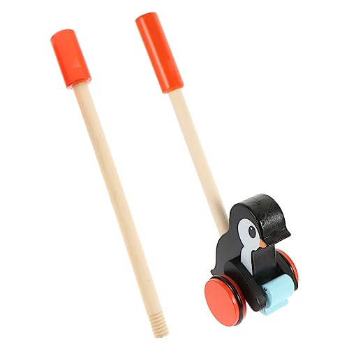 Cochecito de Walker andadera para Bebe playmobile andadores de Bebe Brain Toys Andador de Empuje Andador para pequeños Caminante de Dibujos Animados de Madera Black DRESSOOS