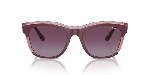 Vogue Eyewear VO5557S Sunglasses, Purple/Transparent Purple Glitter/Violet Gradient, 54 mm