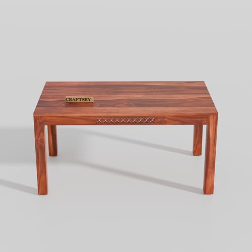 Image of 57 Inch Length Solid Sheesham Wood 6 Seater Dining Table Set | Six Seater Dinner Table with 6 Cushions Chairs | Dinning Table Set 6 Seater for Living Room | Table & Chair Set | Honey Finish