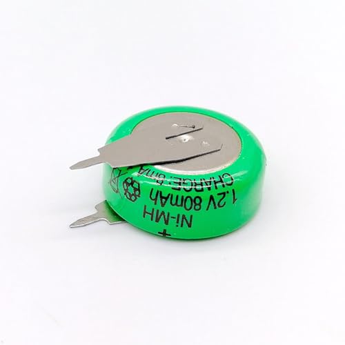 2 PCS 1.2V 80mAH Batería Recargable Ni-MH para Alarma miniatura 3