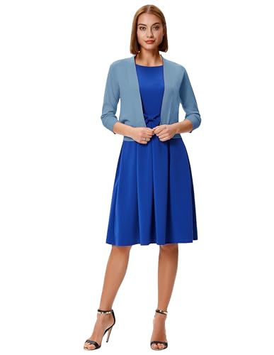 Image of GRACE KARIN Women Cardigan Sweaters Lightweight Knit Cropped Cardigans Trendy 3 /4 Sleeve Shrug Bolero S-3XL