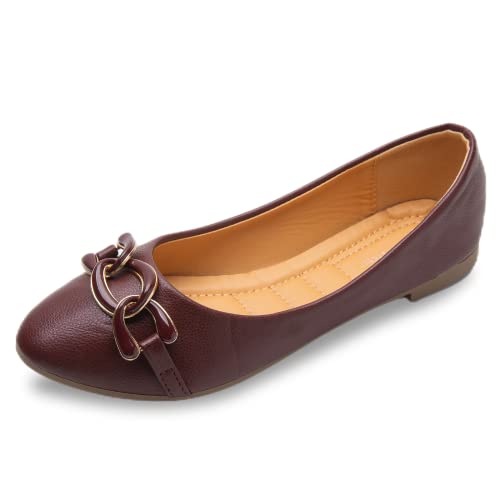 Sixth Street Womens Casual Ballerina Ballet Flat-Wine -(Size-36) (B0B9H6Z261) Amazon Price History, Amazon Price Tracker