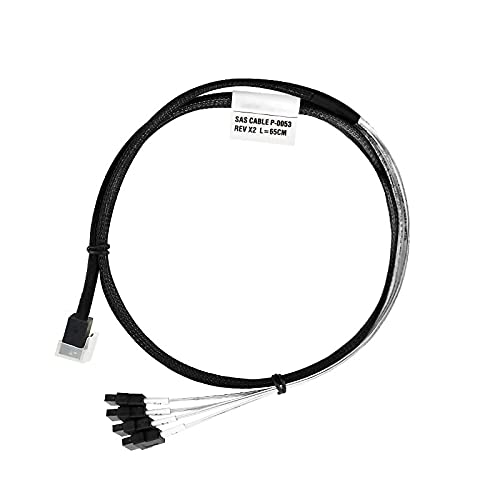 Connectors SFF8643 to 4 SATA Mini SAS HD to SATA Cable 80cm for SAS Controller - (Cable Length: 0.8m)