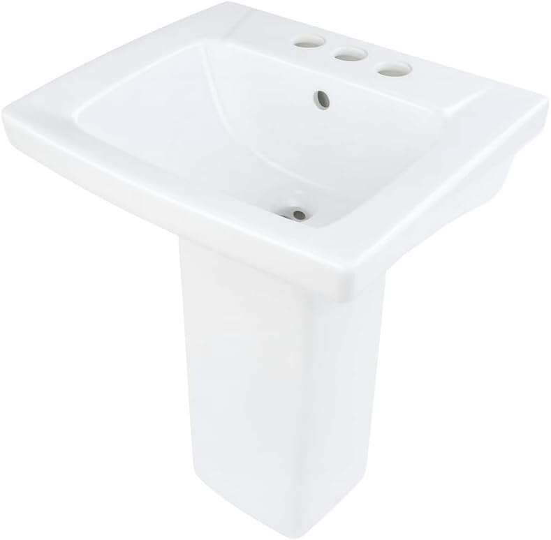 RENOVATORS Supply Manufacturing WeeWash 21-1/2 in. H Child Pedestal Bathroom Sink in White with Overflow 10686