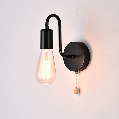 Mengjay Trade Rétro Luminaire Applique Murale Avec Interrupteur à Tirette Style Industriel Vintage Edison Lampe Douille E27 pour Décoration de Maison, Bar,...