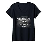 Photo Gallery donna graduation done – funny school chalk board graphic (black) maglietta con collo a v Photo Gallery donna graduation done – funny school chalk board graphic (black) maglietta con collo a v