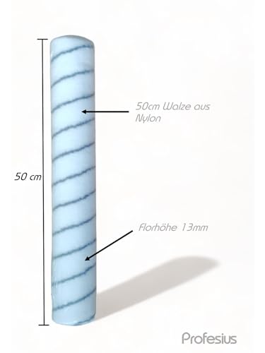Profesius 50cm Bodenbeschichtungswalze Bodenrolle Großflächenwalze + Verstellbügel, Bodenrolle für Beschichtung & Industrieböden