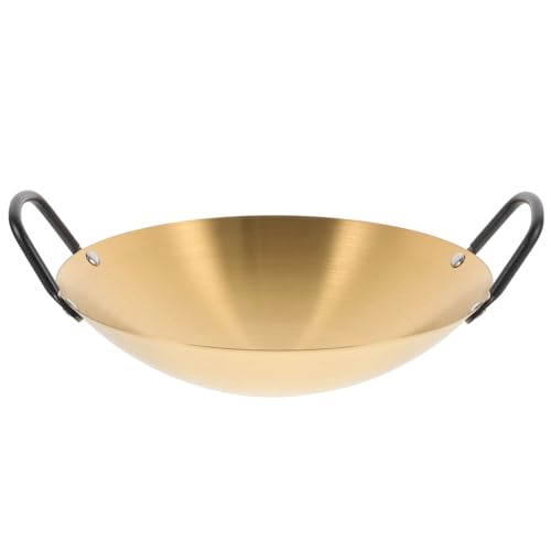 Wok de acero inoxidable con doble mango, antiadherente miniatura 1