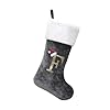 20 inches initial monogram christmas stocking personalizeddeluxe black velvet body with super soft plush cuff embroidered letterholiday season decor  urban country home decor