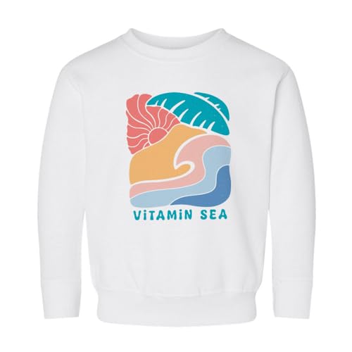 Retro Vitamin Sea Kids Sweatshirt Toddler 3T White