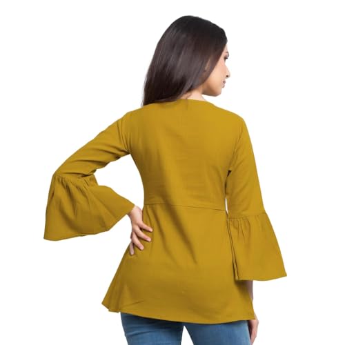 Image of Yash Gallery Women's Cotton Regular Fit Top