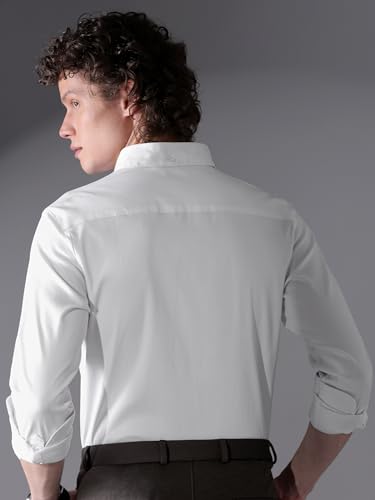 Image of BEYOUNG Regular Fit Formal Satin Shirt for Men | Full Sleeves | Men's Stylish Satin Silk Shirt | Formal Shirt | Buttondown Collar | Satin Solid Shirt for Men