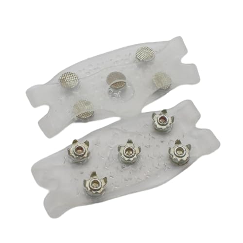 Pinzas de hielo para zapatos, botas, agarre elástico para hielo, picos de nieve antideslizantes para correr, caminar, senderismo, ajuste universal para adultos de 30 a 48 años