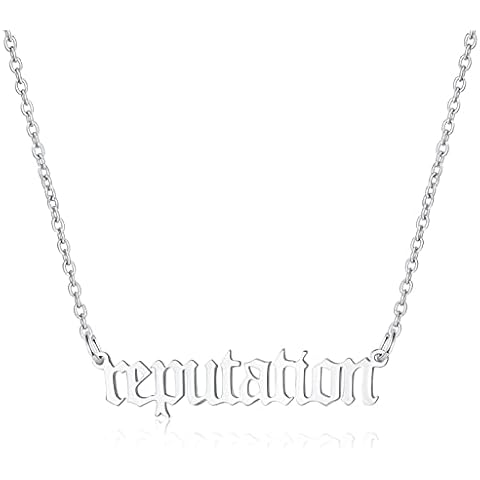 Holy rose Reputation Necklace Fearless Necklace Speak Now Necklace Music Lover Gift Singer Gifts Singer Song Inspired Fans Gift, 18, Stainless Steel, stainless steel Cover