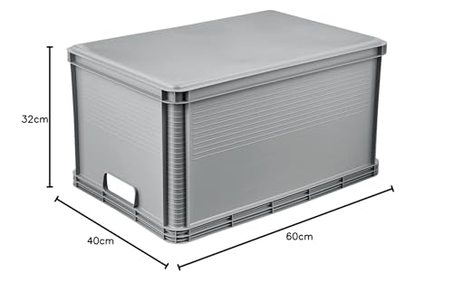 keeeper Transportbox, Stapelbar, Polypropylen, 64 l, Robert, Nordic Grey