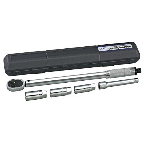 BAL(大橋産業) トルクレンチ 車 タイヤ交換 プレセット型 ラチェット 30～180N.m 差込角 12.7mm 精度 ±3% ディープソケット17mm 19mm 21mm エクステンション ケース付き No.2059