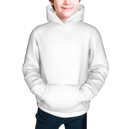 White Kid Hoodies Boys Sweatshirts Girls Pullover with Pocket3
