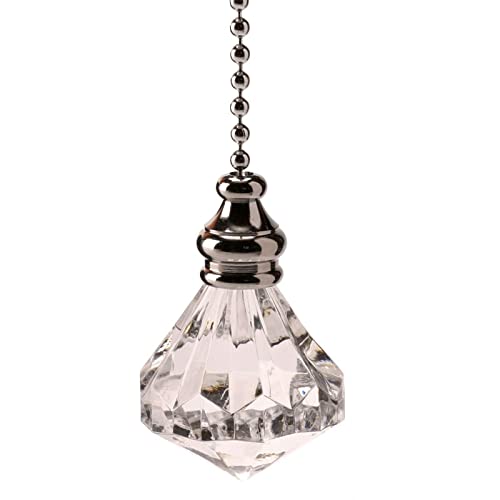 Polished Chrome with Acrylic Crystal Diamond Light Pull by WML