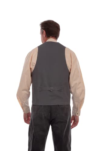 Image of Scully Men's Blue & Beige Cotton V-Neck Slim Fit Vest