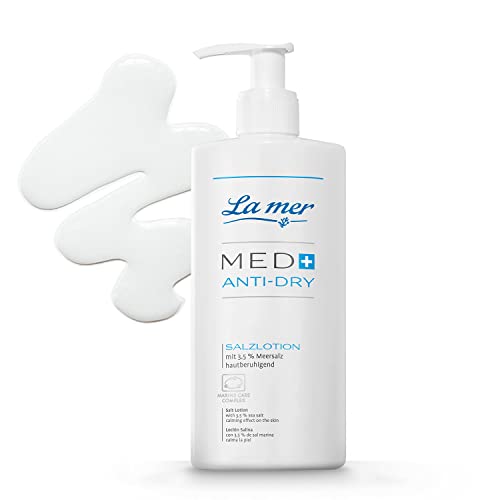 La mer MED+ Loción salina antiseca, loción corporal calmante para pieles muy secas, reduce el enrojecimiento y el picor, cuidado para la psoriasis o la dermatitis atópica, ayuda con la piel escamosa,