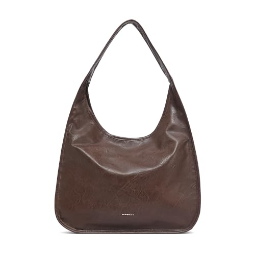 Image of NEWBELLA Hobo Purse, PU Leather Shoulder Bag, Tote Handbag for Work and Travel (Coffee)