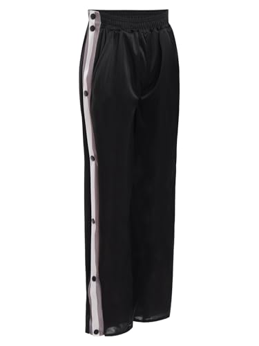 Kaerm Kids Boys Side Split Button Sweatpants Casual Tear Away Basketball Pants Post Surgery Straight Leg Trousers