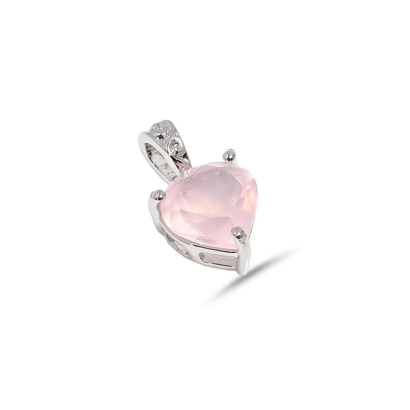 Pendentif quartz rose en argent sterling, bijou bohème pour le quotidien