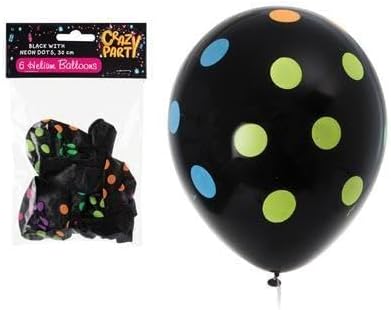 Balloons Helium 6pc Black/dots F-01