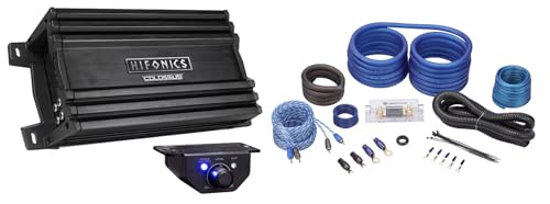 Audiosavings Bundle: Hifonics HCM-1500.1D 1500 Watt Mono Amplifier Mini 1 Ohm Class D Car Stereo Amp Bundle with Rockville RWK21 2 Gauge Amp Installation Kit ANL Fuse Holder (2 Items)
