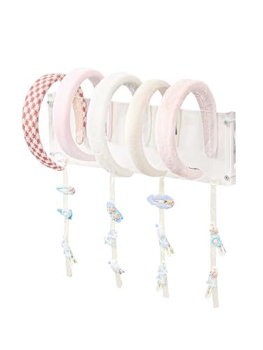 Ausalivan Acrylic Headband Holder Organizer,Head Band Stand For Girls Room,Hair Band Storage For Women,Hair Accessories Display Rack,Mouse Ear Holder