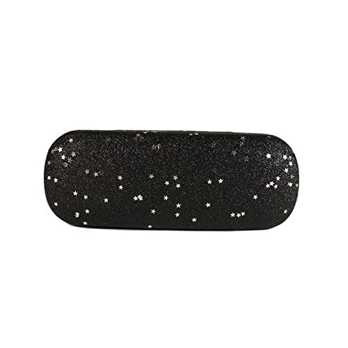 Boîte porte lunettes motif étoile argent étui rigide noir Shruti