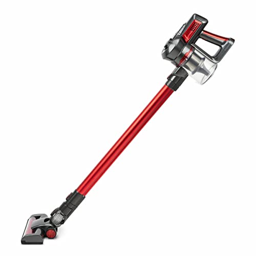 H.Koenig Aspirador de Mano y Escoba Inalámbrico Sin Bolsa UP810 PowerClean+ 2 Velocidades-Potente-Compacto-Ligero-Autónomo-Silencioso-120W-Multifunción, Rojo H.Koenig Aspirador de Mano y Escoba Inalámbrico Sin Bolsa UP810 PowerClean+ 2 Velocidades-Potente-Compacto-Ligero-Autónomo-Silencioso-120W-Multifunción, Rojo
