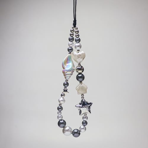 Image of Cute Beaded Camera Wrist Strap for Phone, Digital Camera Charm Lanyard, Pearl Beaded Chain for Bag Keychain Gift