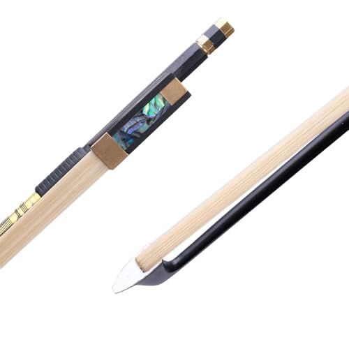 Ecotown 4/4 Professional Carbon Fiber Violinbogen - Full Size Orchesterbogen mit mongolischem Rosshaar & Fleur-de-Lis Design, Pro-Grade Low-Maintenance für Konzertniveaus