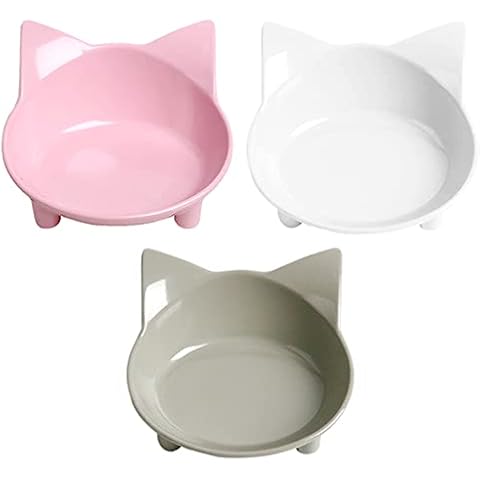 Cat Bowls Non Slip Cat Food Bowls Shallow Cat Food Dish Pet Bowls to Stress Relief of Whisker Fatigue & Prevent Vomiting Cat Feeding Bowls Wide Dog Bowls for Cats Puppy Rabbit Small Animals Cover