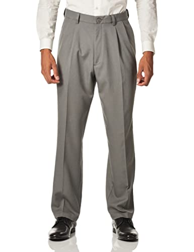 Haggar Men's Classic Fit Cool 18 Pro Pleated Golf Pant Heather Grey