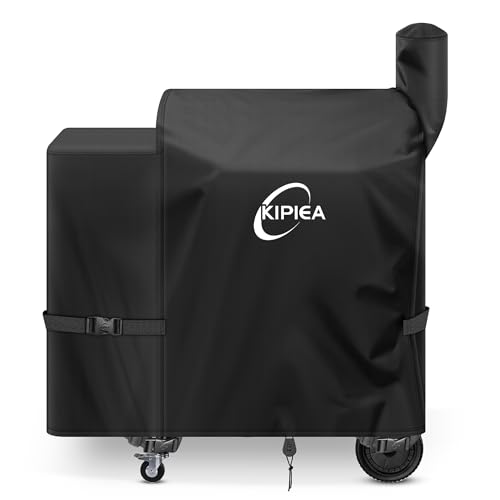 Image of Kipiea 600D Pellet Grill Cover for Z Grills 700 Series & 10502B, Heavy Duty Waterproof BBQ Smoker Cover for All-Weather Outdoor Storage Protection, Windproof, UV Resistant, Tear & Fade Resistant