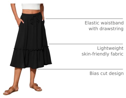 Image of Witsmile High Waist Tiered Skirts for Women Flowy Skirts for Women Long Length with Pockets 2026 Fashion Trendy