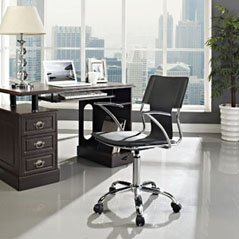 Modway Studio Faux Leather Swivel Task Office Chair In Black #TOP5