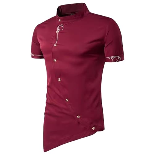 Chemise oblique homme WOLONG coupe ajustée à manches longues en style décontracté chic