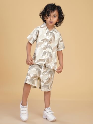 Image of Ninos Dreams Boys Cotton Rayon Coord Set with shorts /Holiday Shirt & Shorts