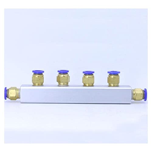 Set 20x20mm Push Fit 8mm 4 Way 7 Port Pneumatic Fitting Manifold Block Splitter