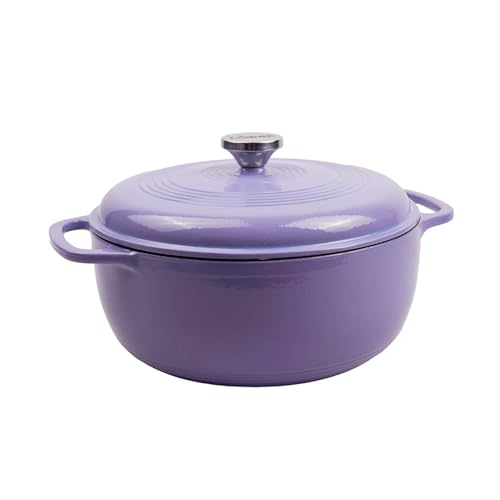 Lodge Essential Enamel Cast Iron Dutch Oven 6 Quarts - Perfect for Bread Baking Braising Marinating & Slow Cooking Features Moisture-Sealing Lid & Dual Handles Kitchen Essentials Apricot product thumbnail 14
