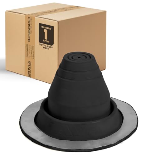 Image of Fasteners Plus #1 Round EPDM Metal Roof Pipe Flashing Boot (Fits 1 /4 inch - 2-1 /2 inch Pipe OD), Black